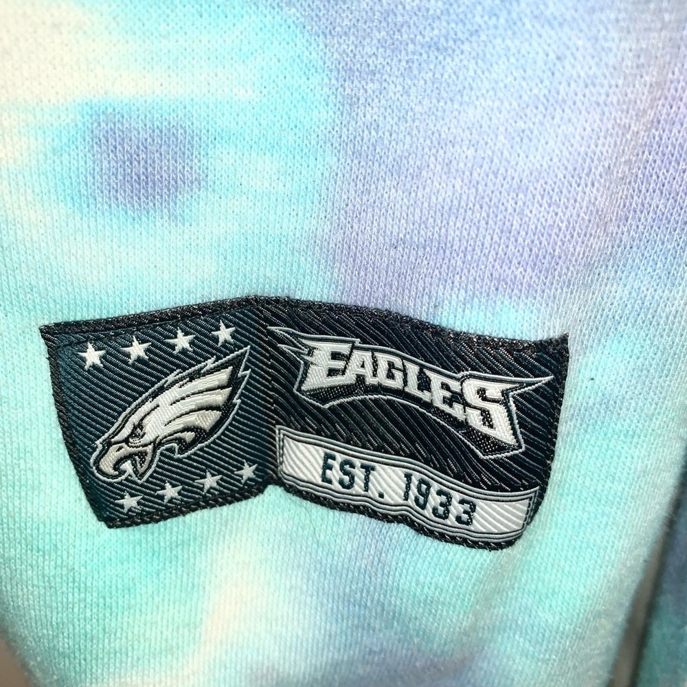NFL Philadelphia Eagles Tie Dye Hoodie Blue Women’s Size Large - Picture 3 of 10
